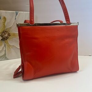 Coletta vintange Red genuine Leather Handbag